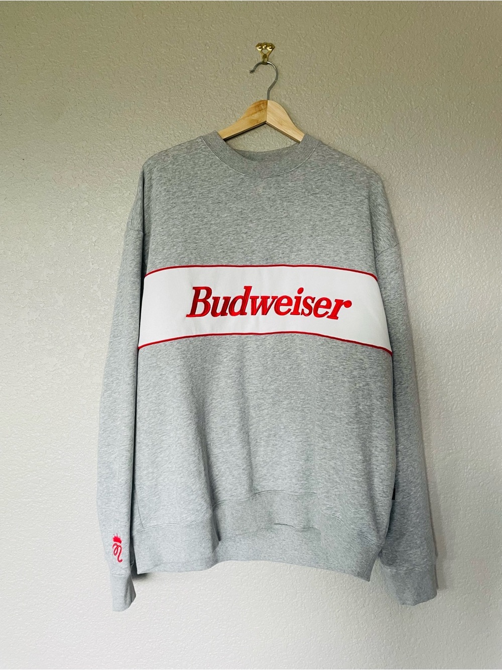 Malbon x Budweiser Crewneck Sweatshirt in Heather Grey